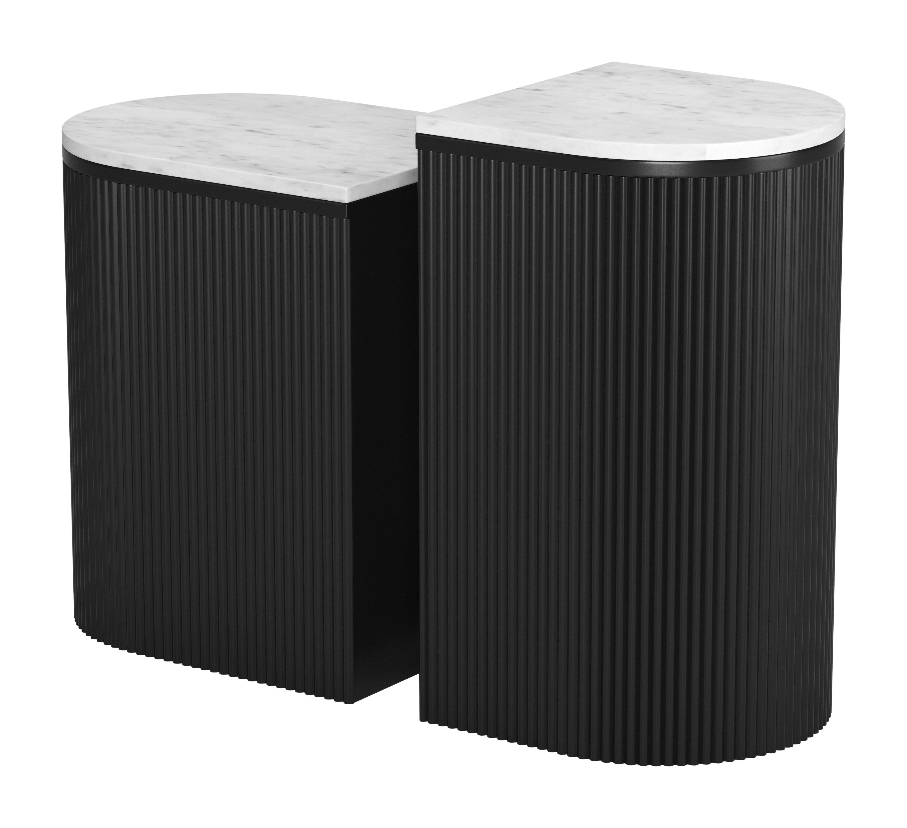 ZUO - Ormara Side Table Set (2-Piece) in White/Black