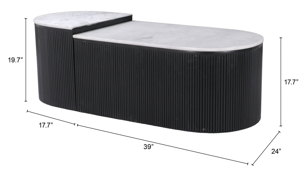 ZUO - Ormara Coffee Table Set (2-Piece) in White/Black