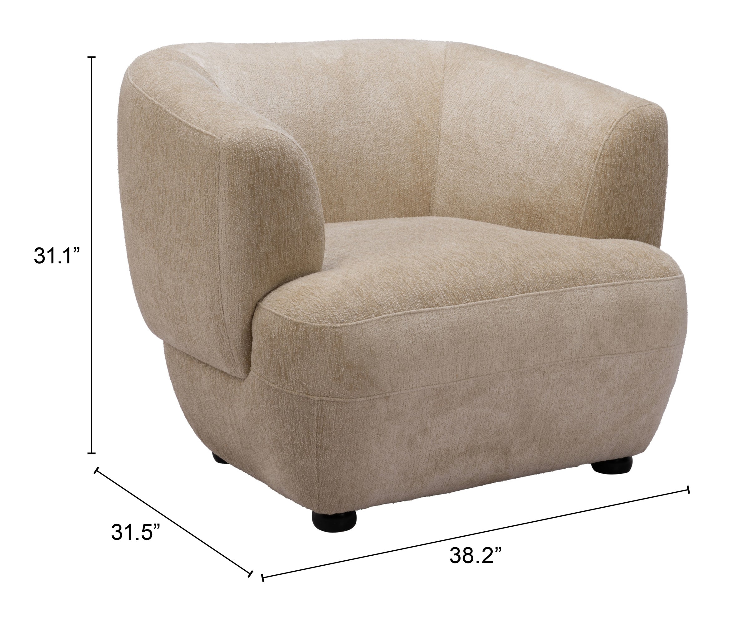 ZUO - Bekker Accent Chair in Golden Beige