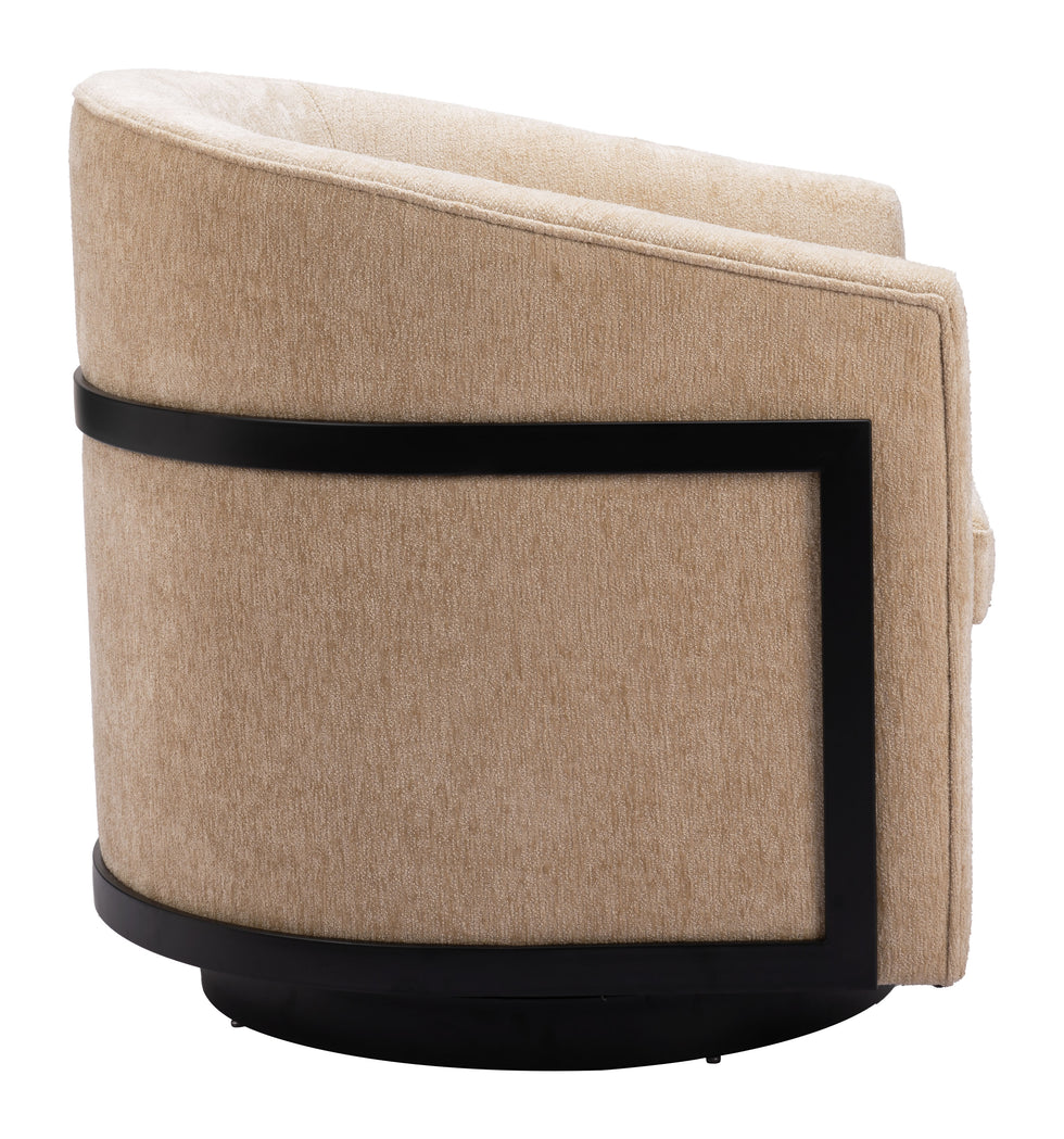 ZUO - Hanko Swivel Chair in Golden Beige