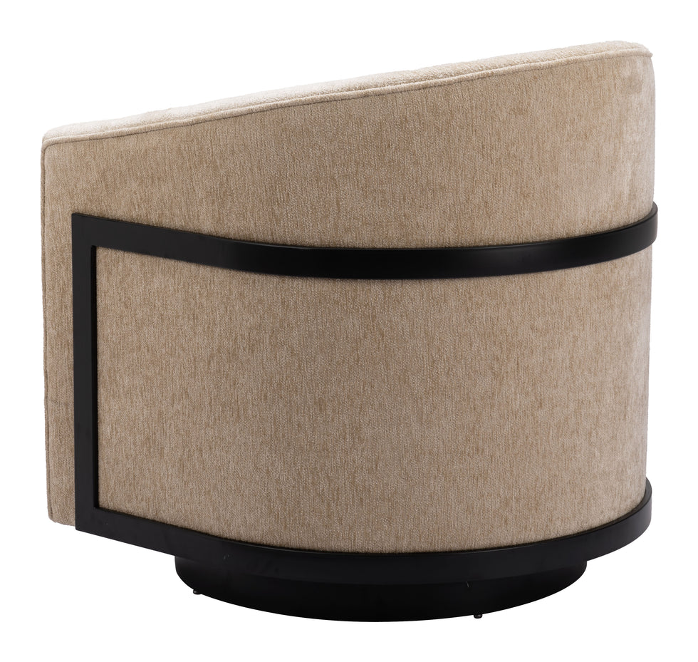 ZUO - Hanko Swivel Chair in Golden Beige