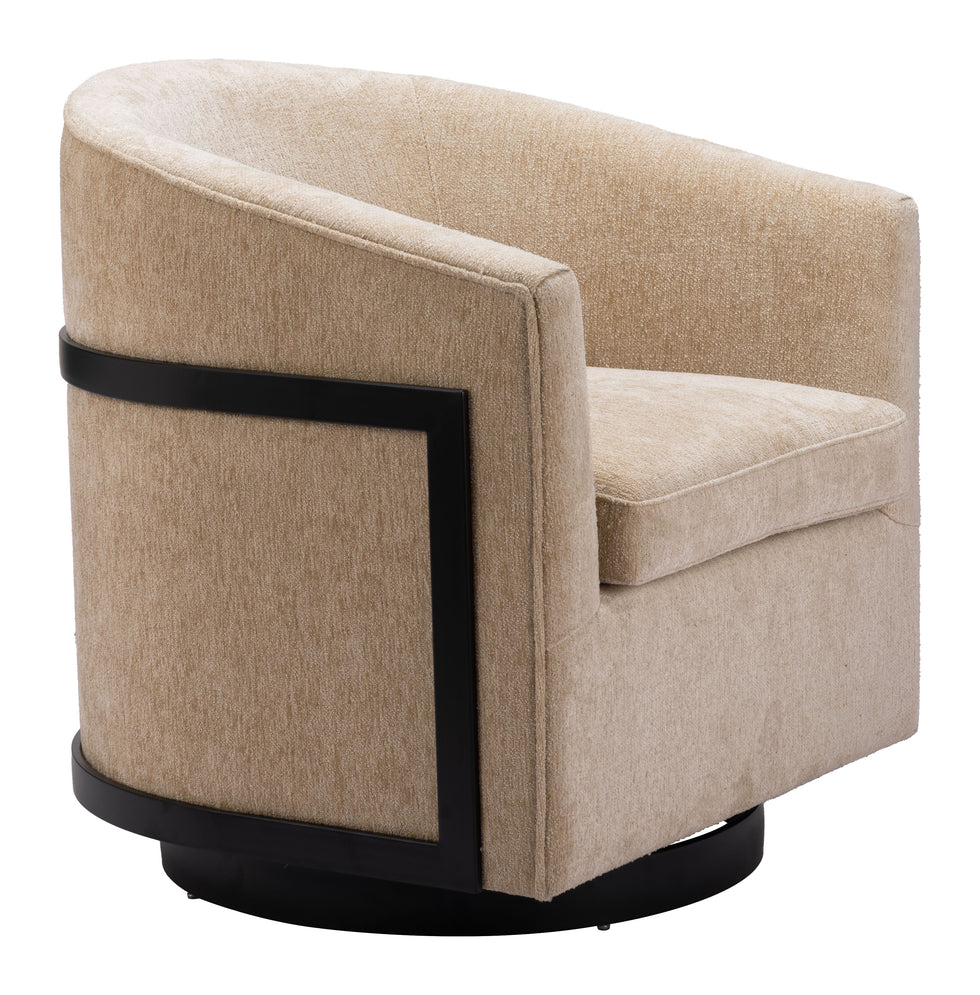 ZUO - Hanko Swivel Chair in Golden Beige