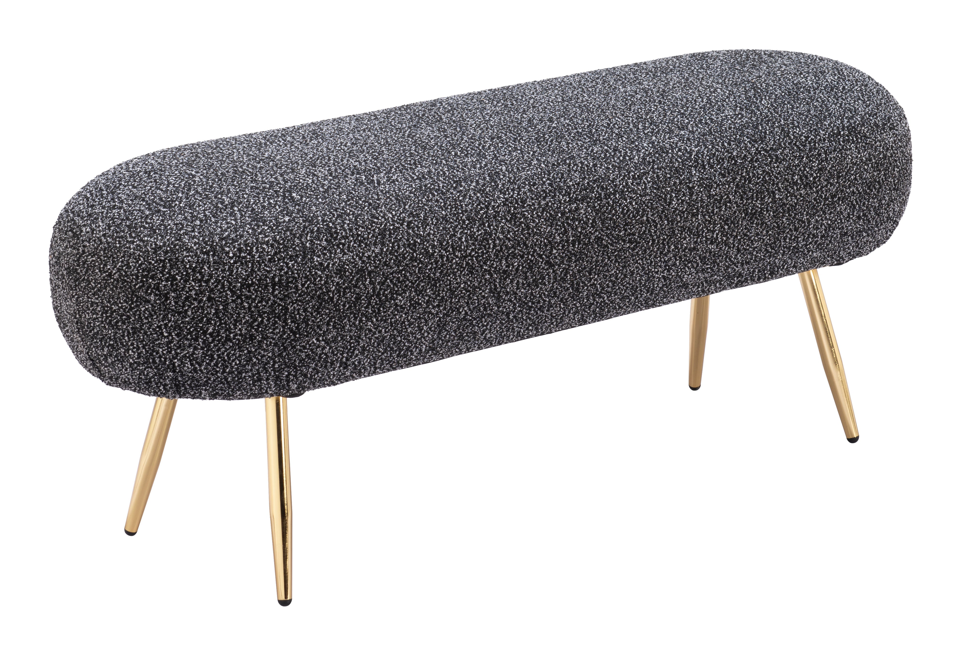 ZUO - Creek Bench in Glitter Black