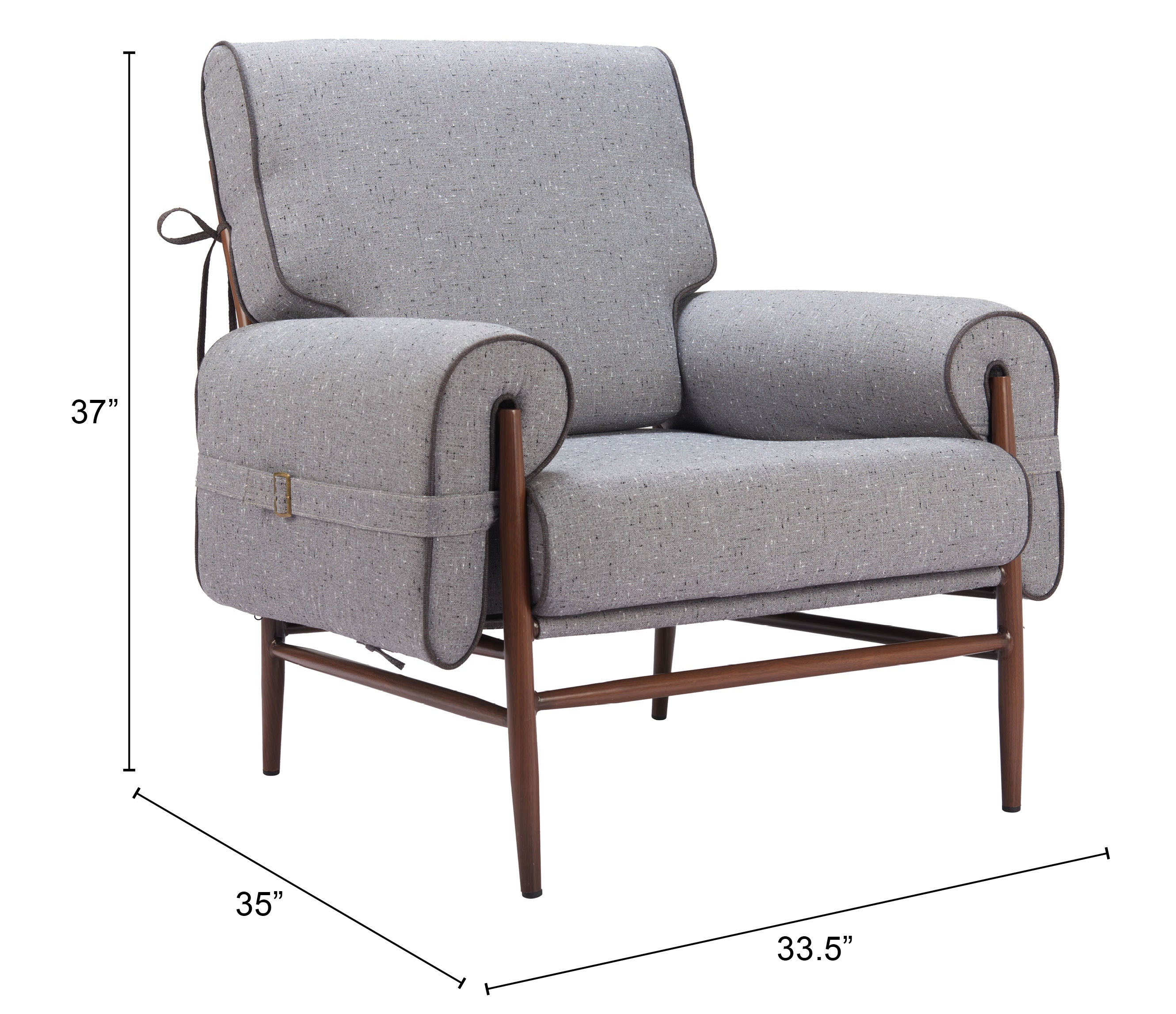 ZUO - Klem Accent Chair in Gray
