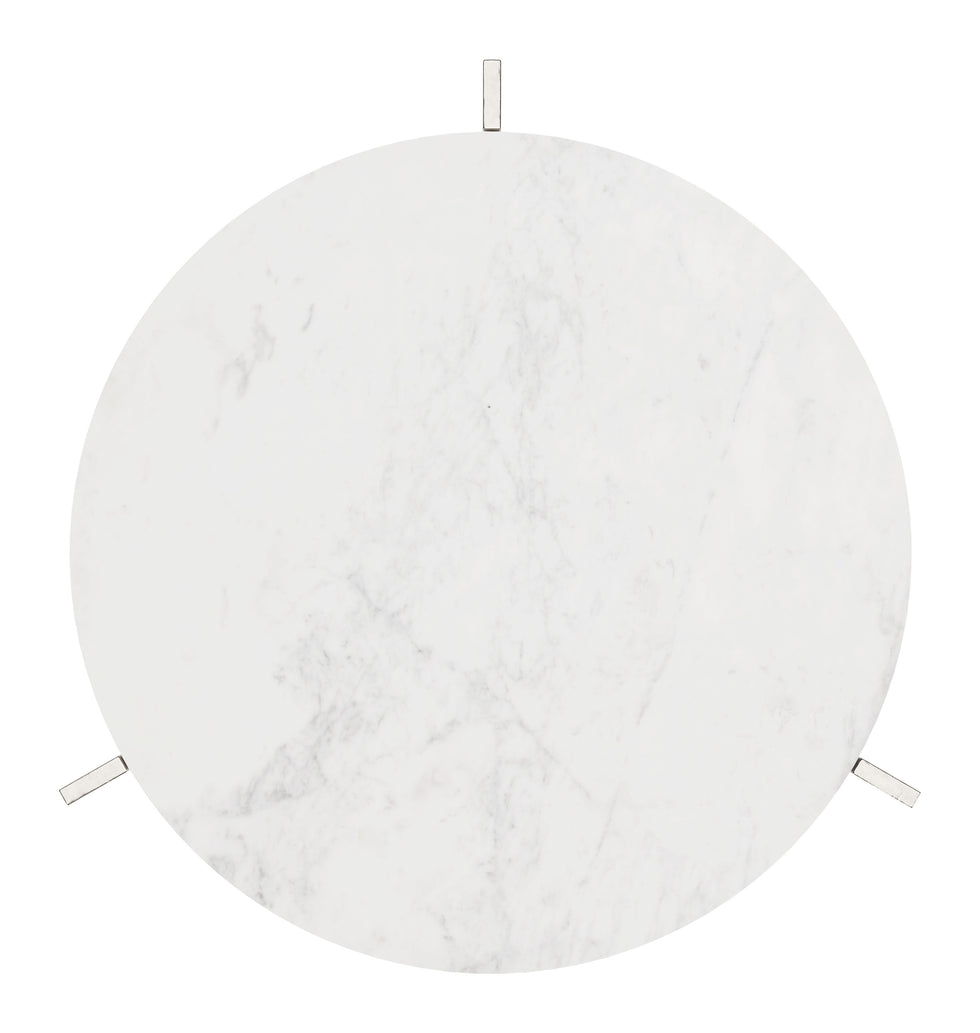 ZUO - Barmas Side Table in White/Silver