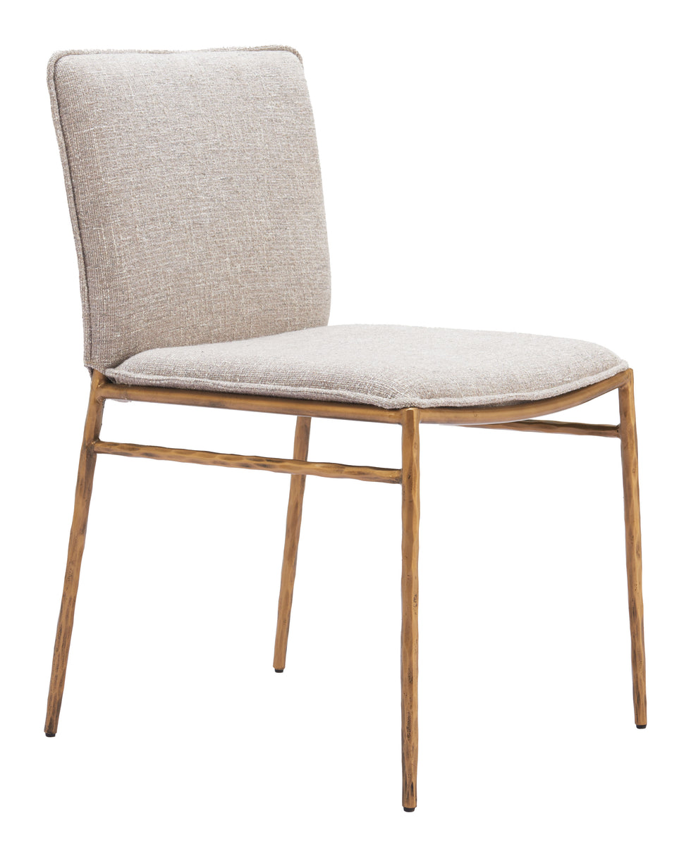 ZUO - Nordvest Dining Chair in Beige/Gold