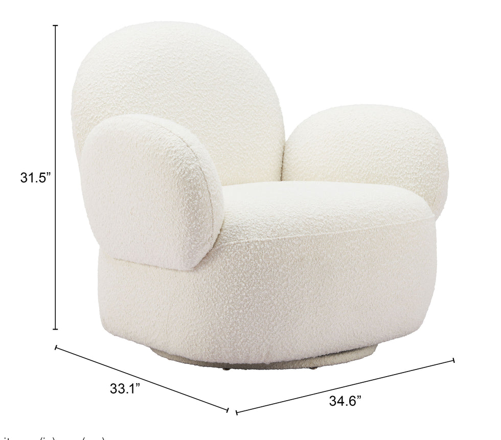 ZUO - Pilka Swivel Chair in White