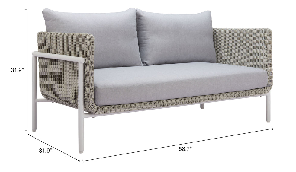 ZUO - Frais Loveseat in Gray