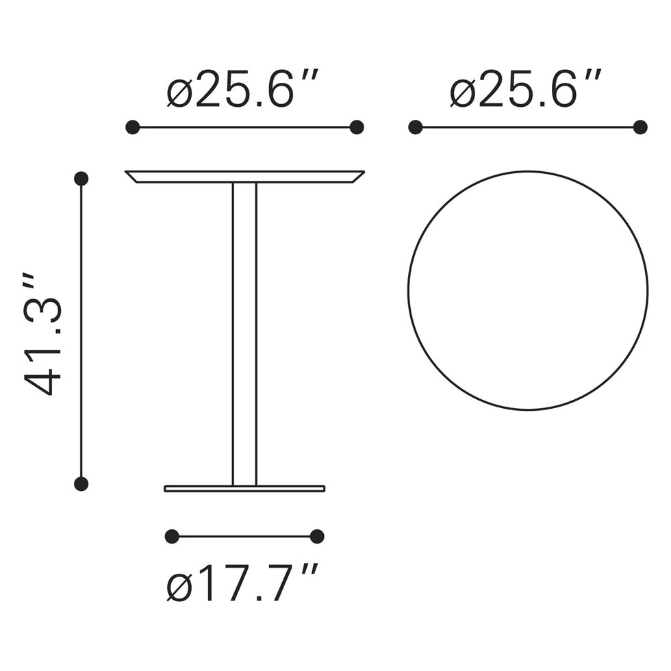 ZUO - Bergen Bar Table in Brown/Silver