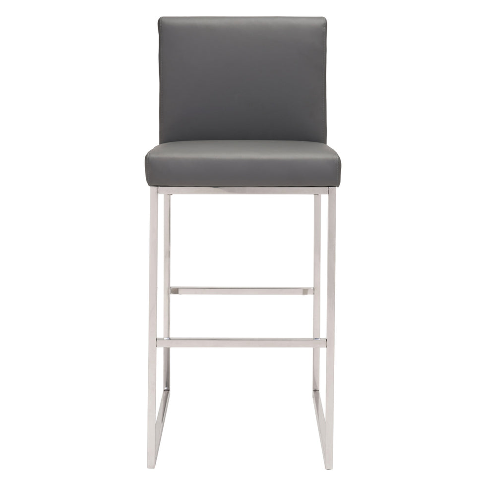 ZUO - Genoa Barstool in Gray/Silver