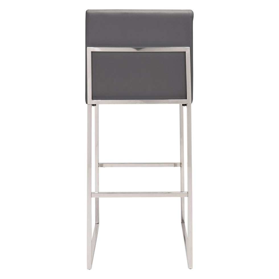 ZUO - Genoa Barstool in Gray/Silver