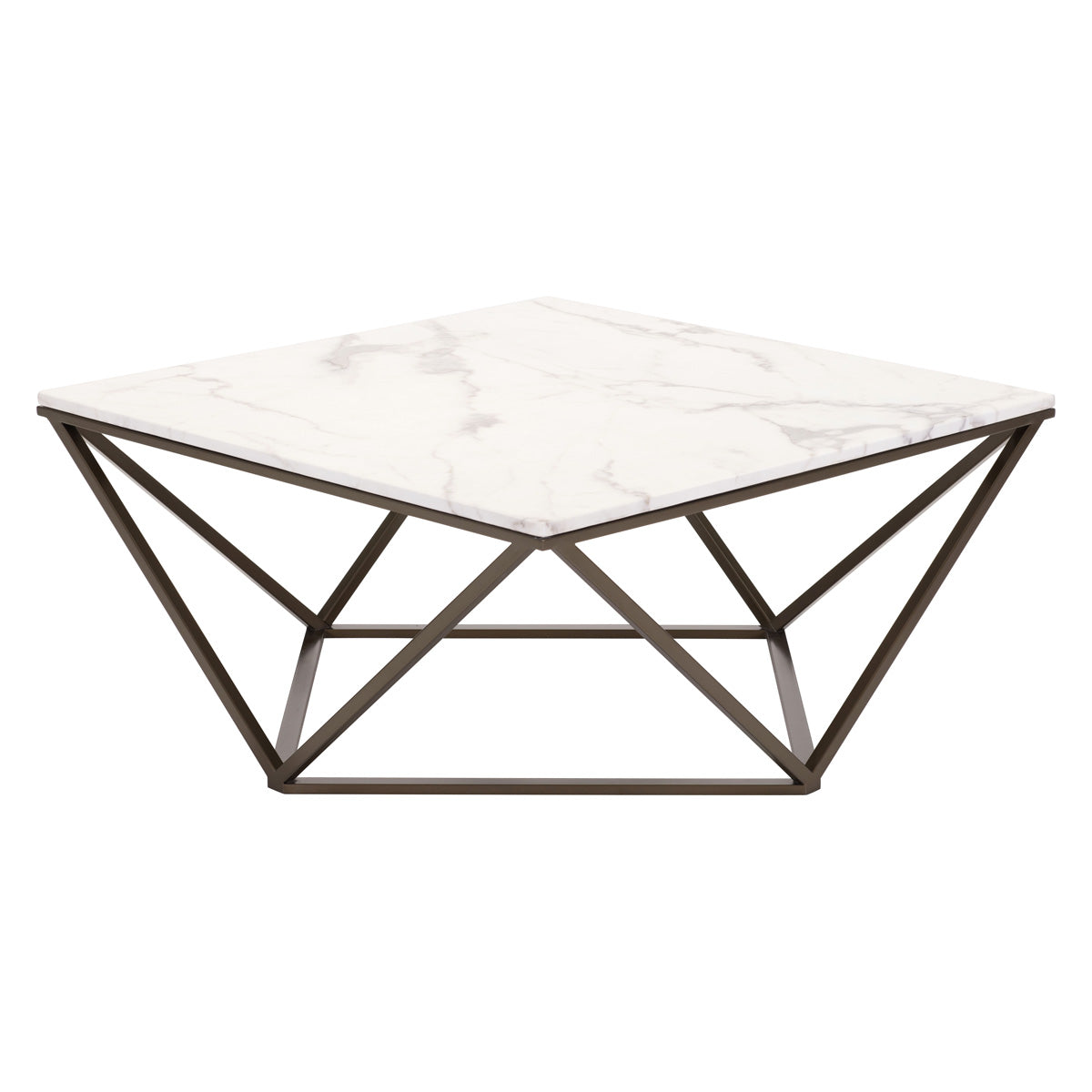 ZUO - Tintern Coffee Table in White/Antique Brass/Dark Brown
