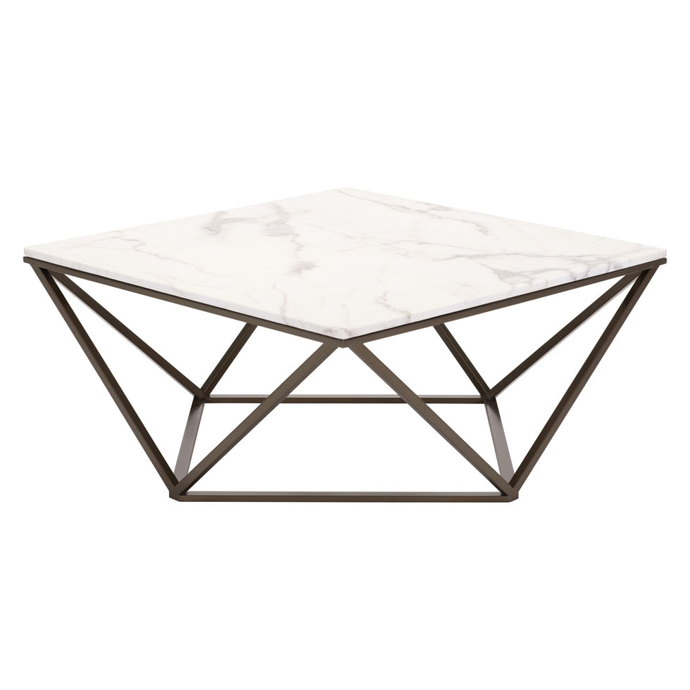 ZUO - Tintern Coffee Table in White/Antique Brass/Dark Brown