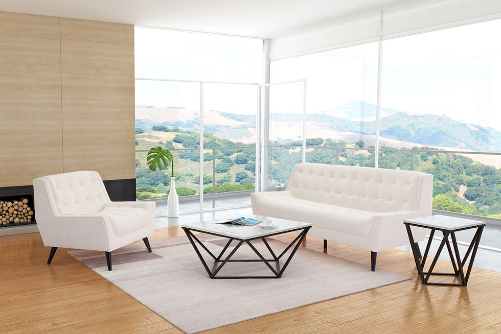 ZUO - Tintern Coffee Table in White/Antique Brass/Dark Brown
