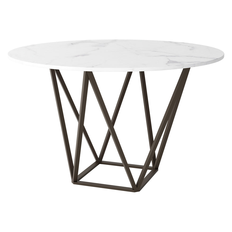 ZUO - Tintern Dining Table in White/Antique Brass/Dark Brown