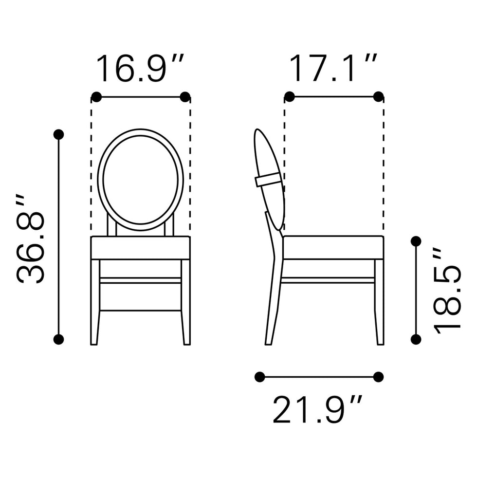 ZUO - Regents Dining Chair (Set Of 2) in Walnut/Light Gray