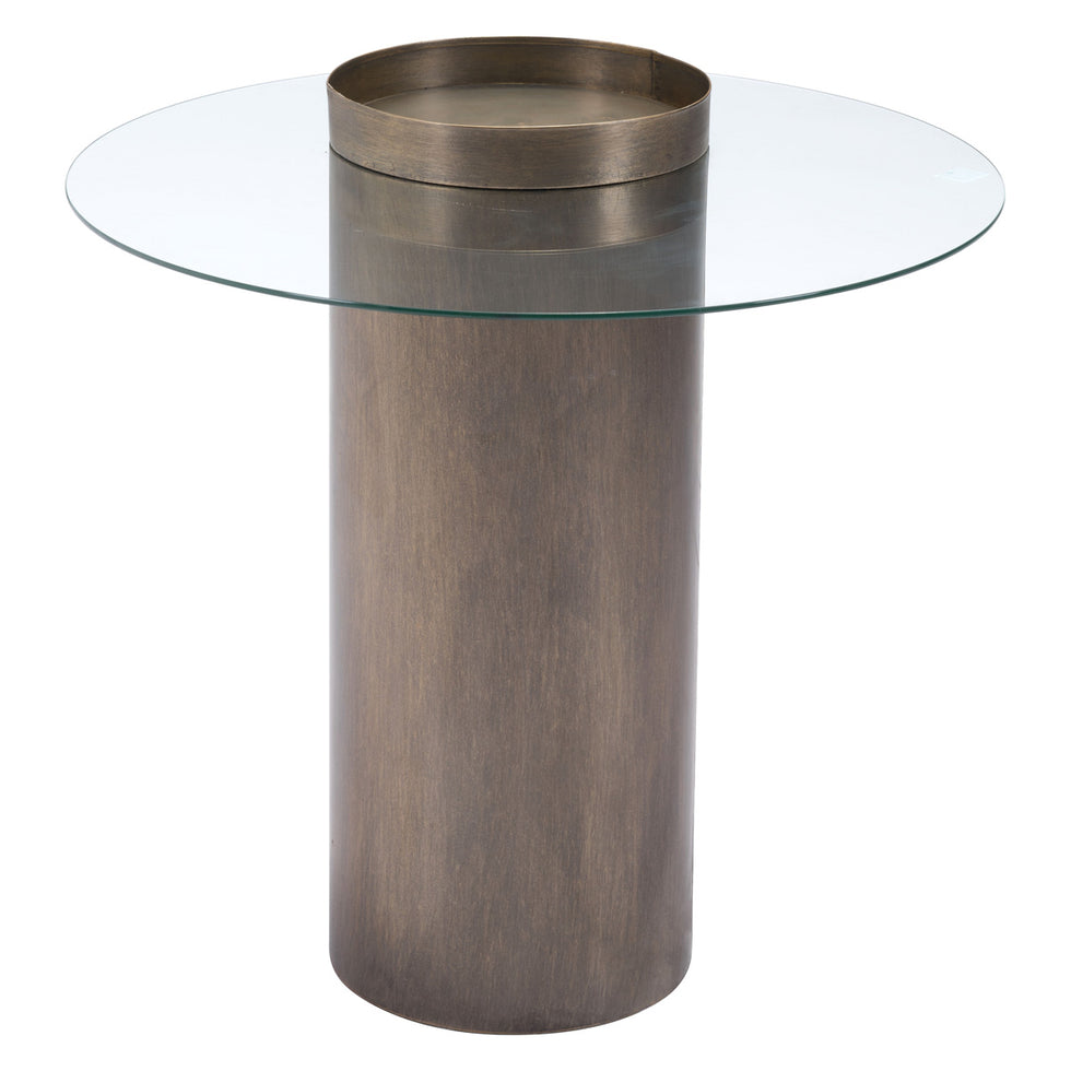 ZUO - Emi End Table in Antique Gold/Clear