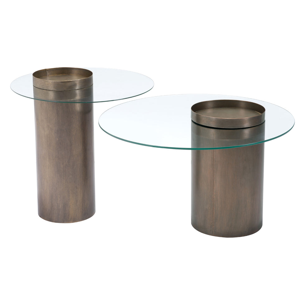 ZUO - Emi End Table in Antique Gold/Clear