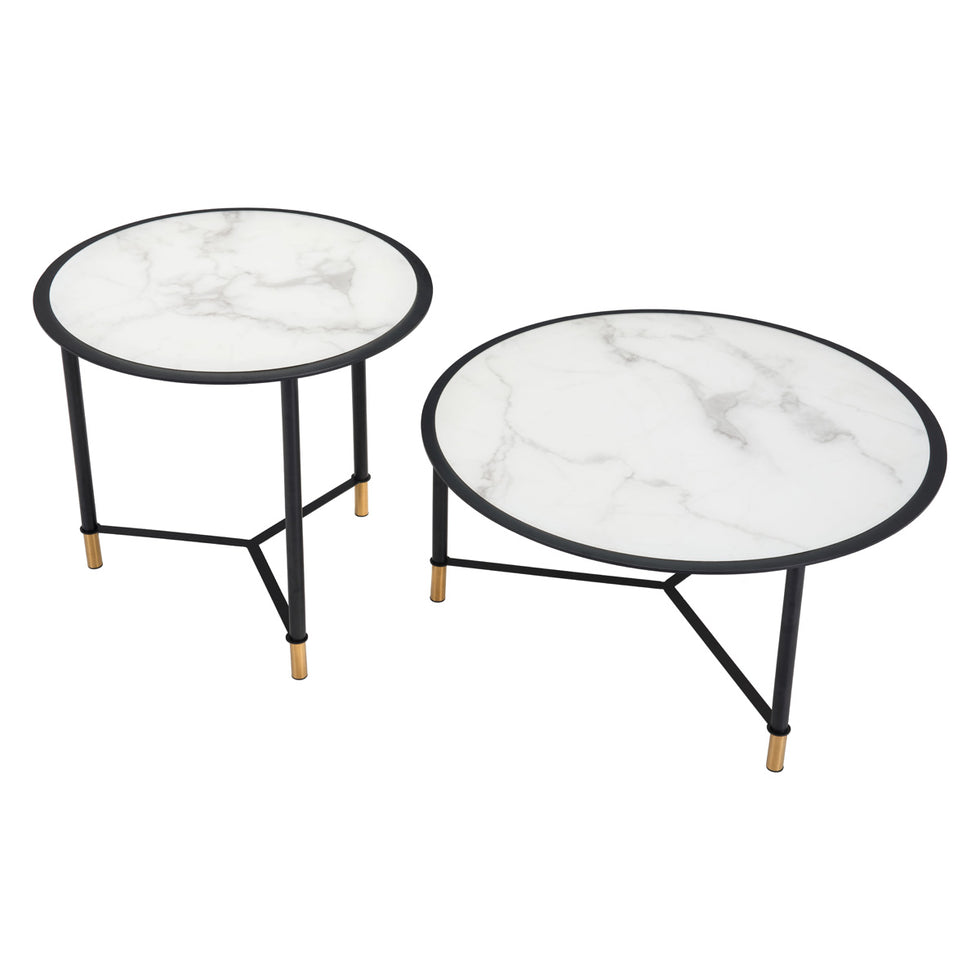 ZUO - Davis Coffee Table (Set Of 2) in Black/White/Black