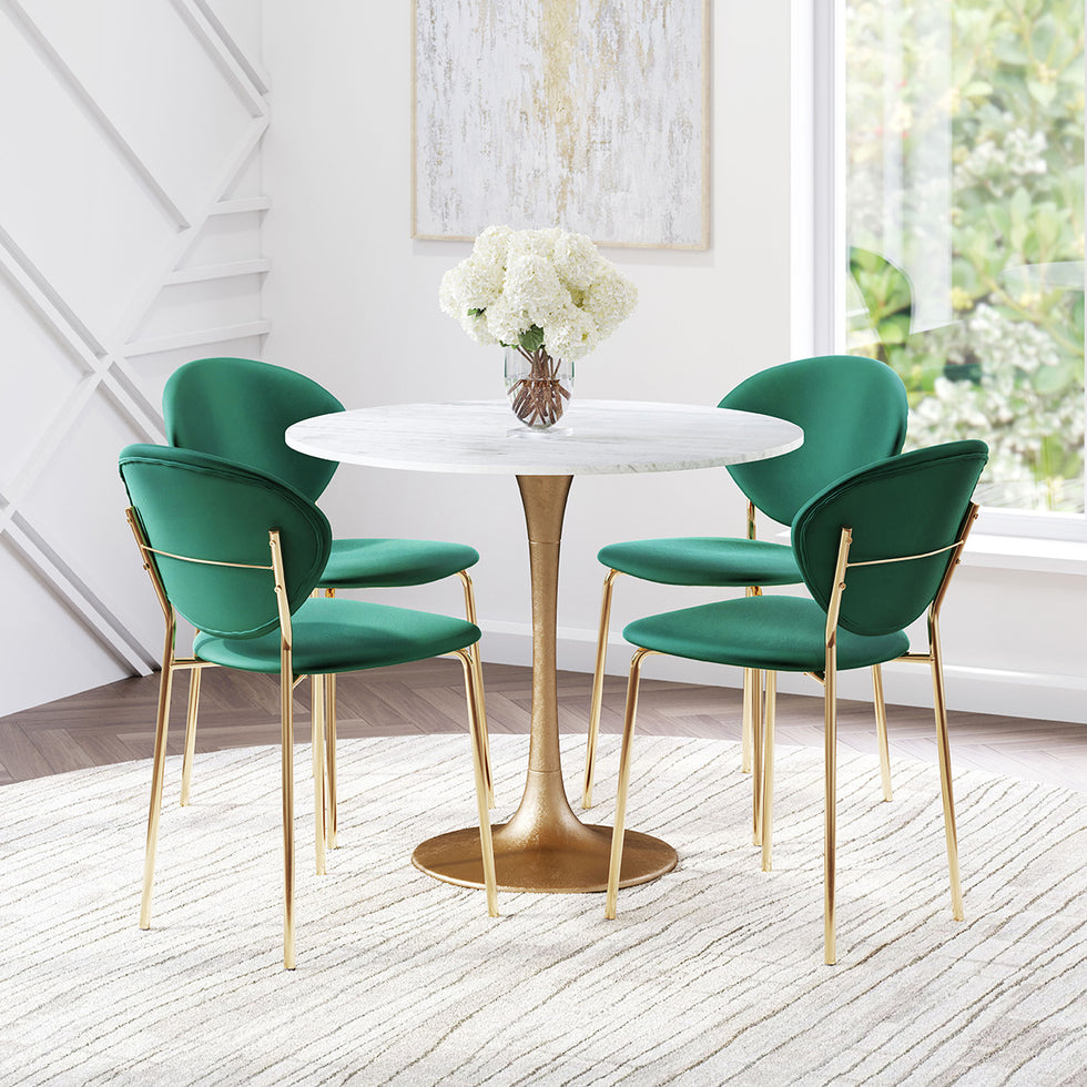 ZUO - Fullerton Dining Table in White/Gold