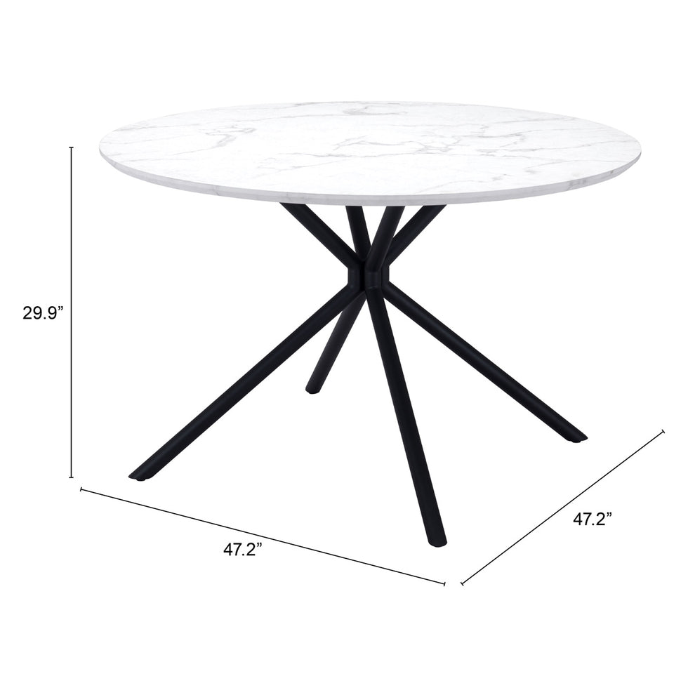 ZUO - Amiens Dining Table in White/Black