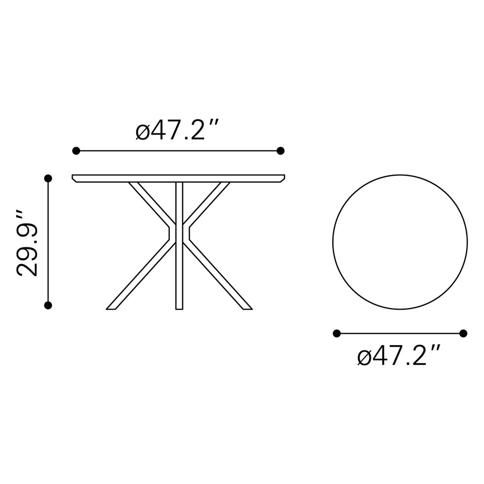 ZUO - Amiens Dining Table in White/Black