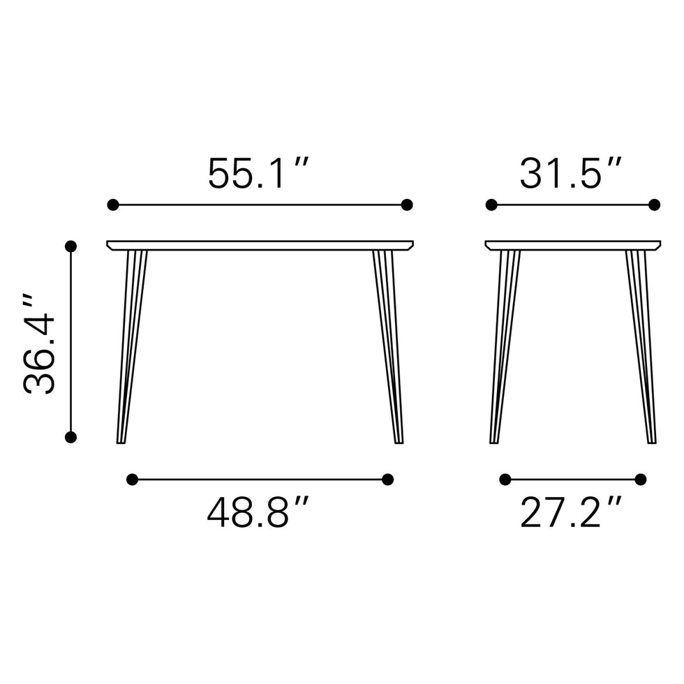 ZUO - Deus Counter Table in Black/Gold