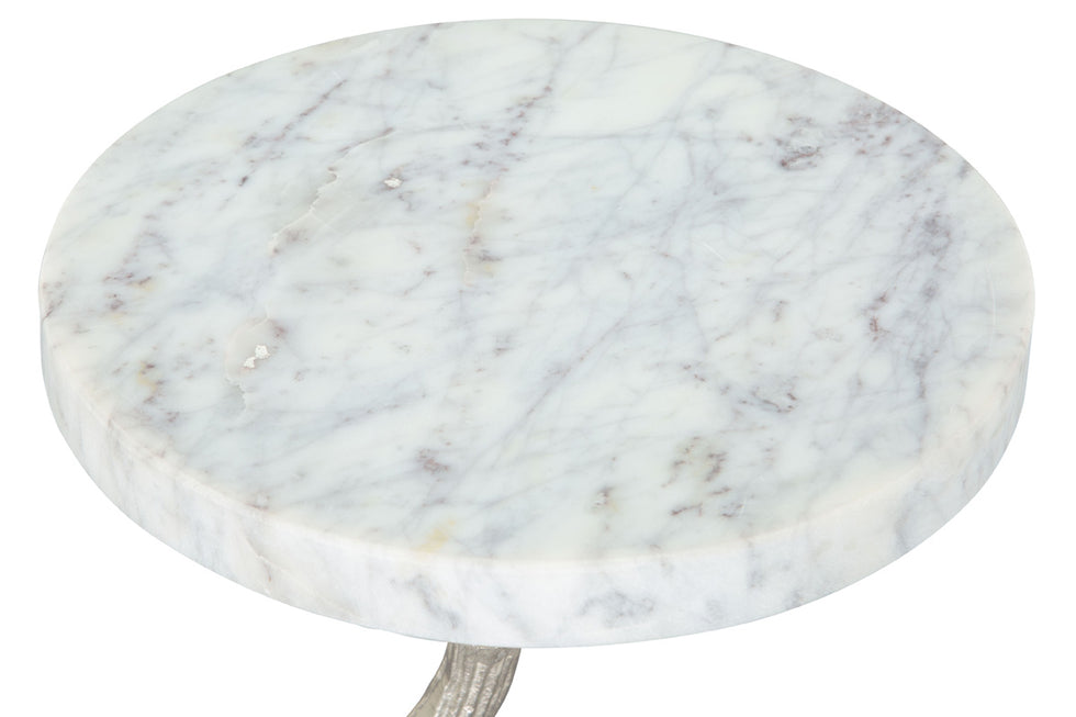 ZUO - Joel Side Table in White/Silver
