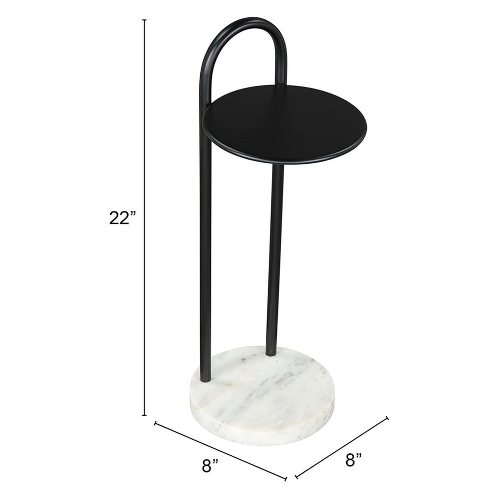 ZUO - Christian Side Table in Black/White