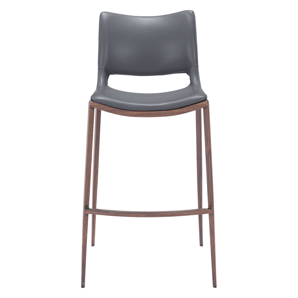 ZUO - Ace Bar Chair in Dark Gray/Brown