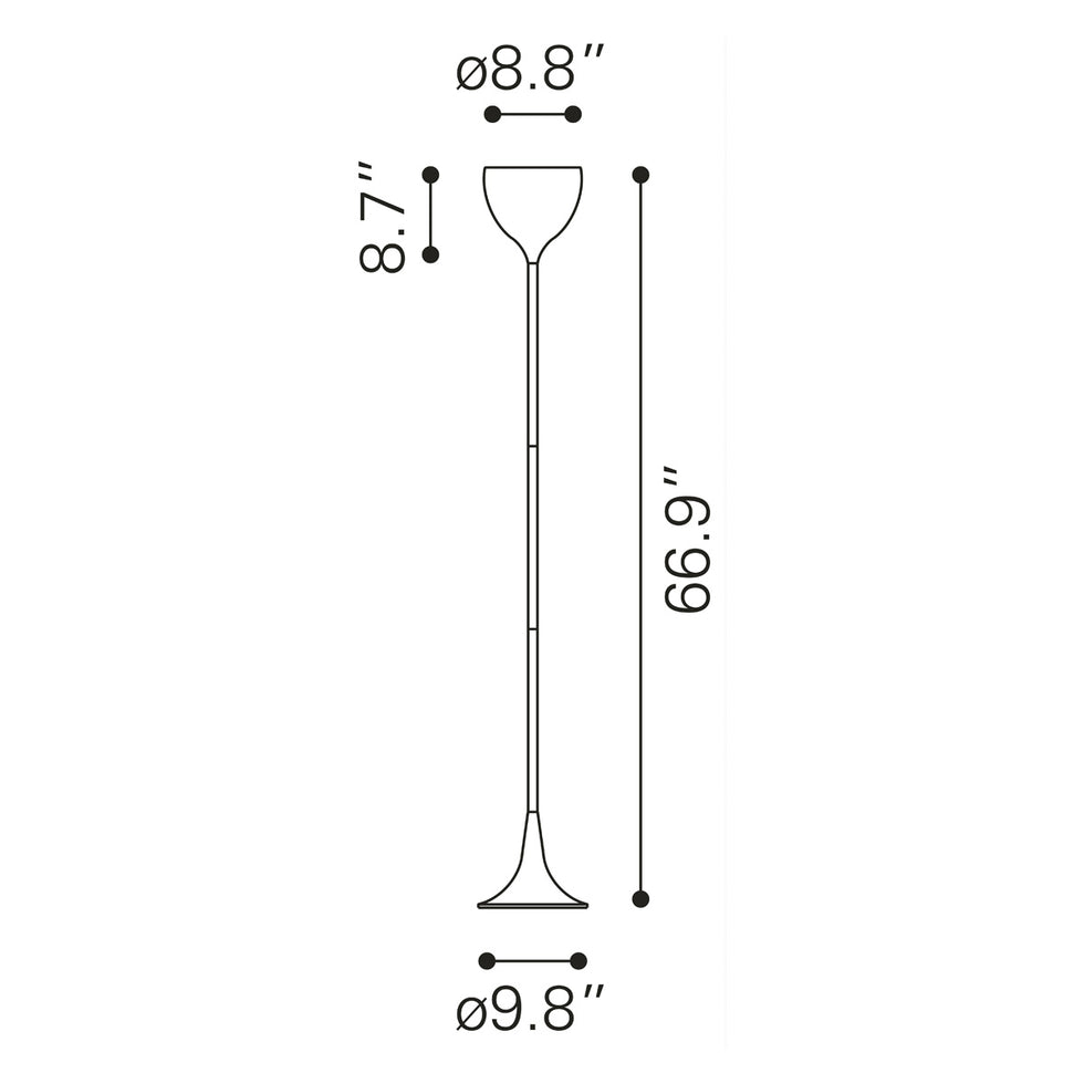 ZUO - Neutrino Floor Lamp in Chrome