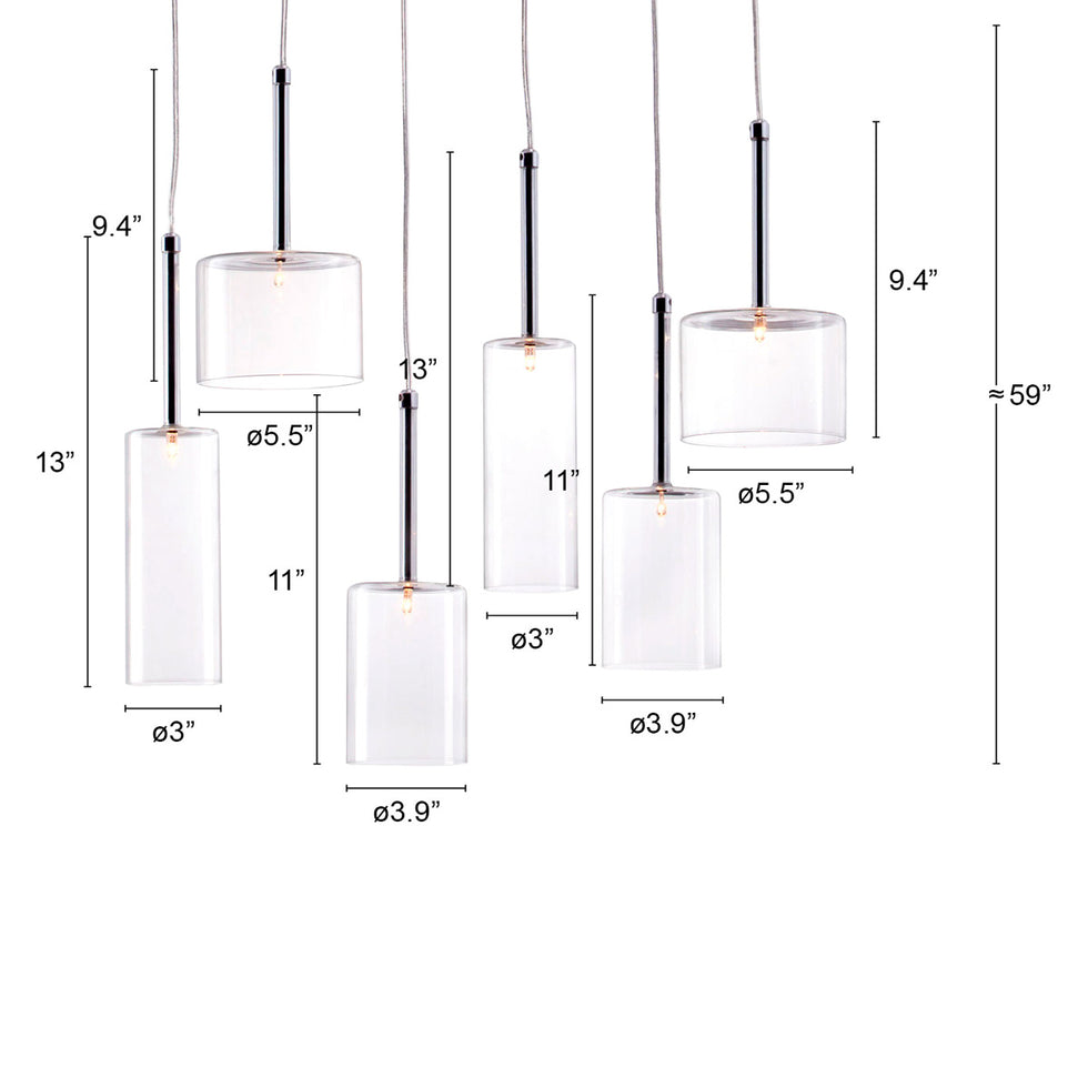 ZUO - Hale Ceiling Lamp in Clear