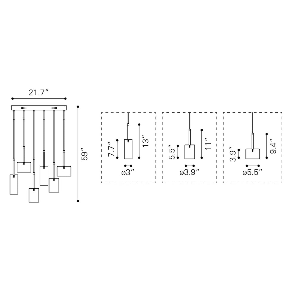 ZUO - Hale Ceiling Lamp in Clear