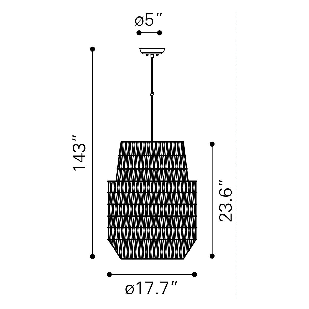 ZUO - Daydream Ceiling Lamp in Gray