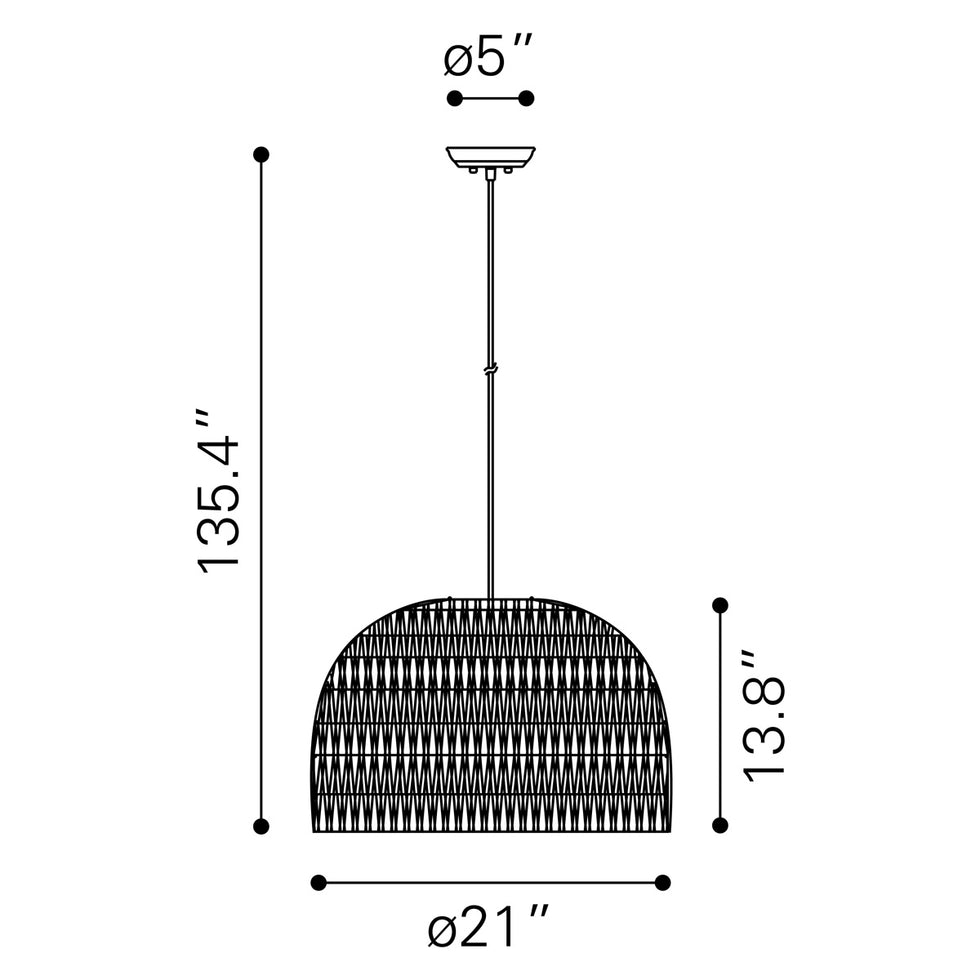 ZUO - Paradise Ceiling Lamp in Gray