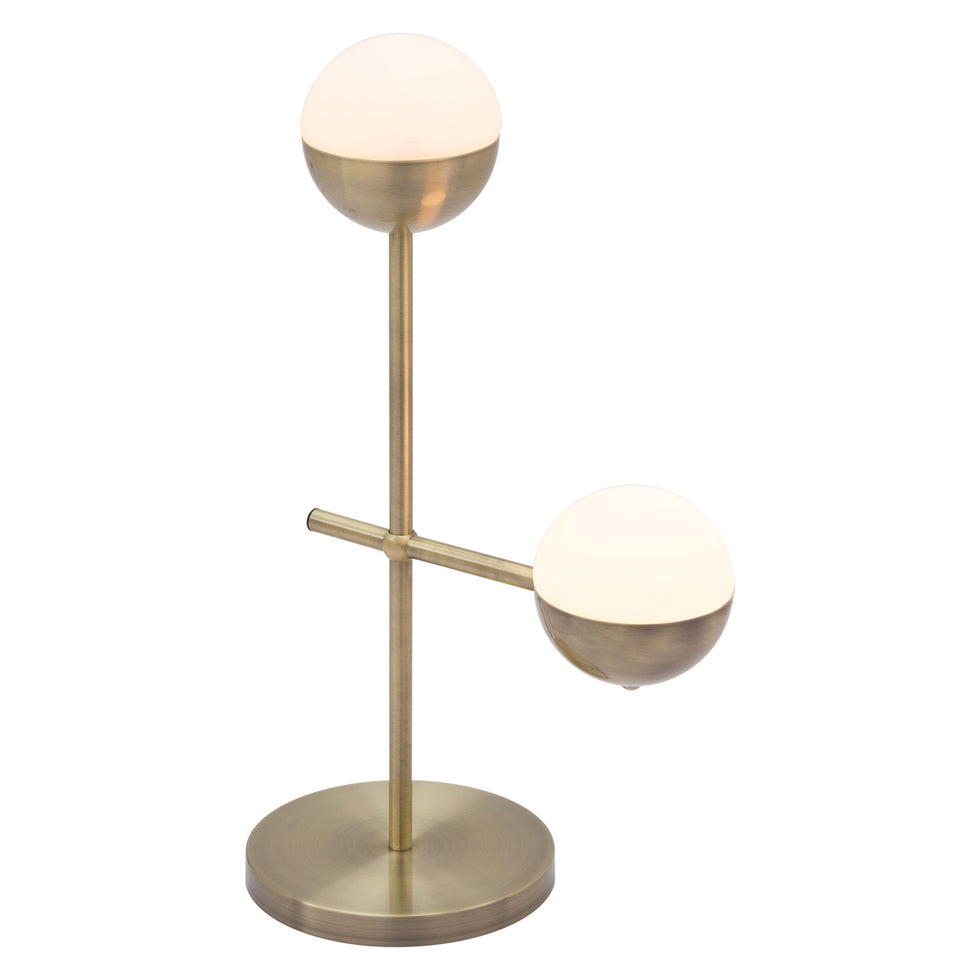 ZUO - Waterloo Table Lamp in White/Brushed Bronze