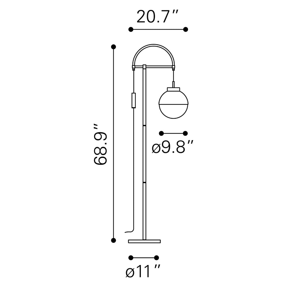 ZUO - Waterloo Floor Lamp in Bronze