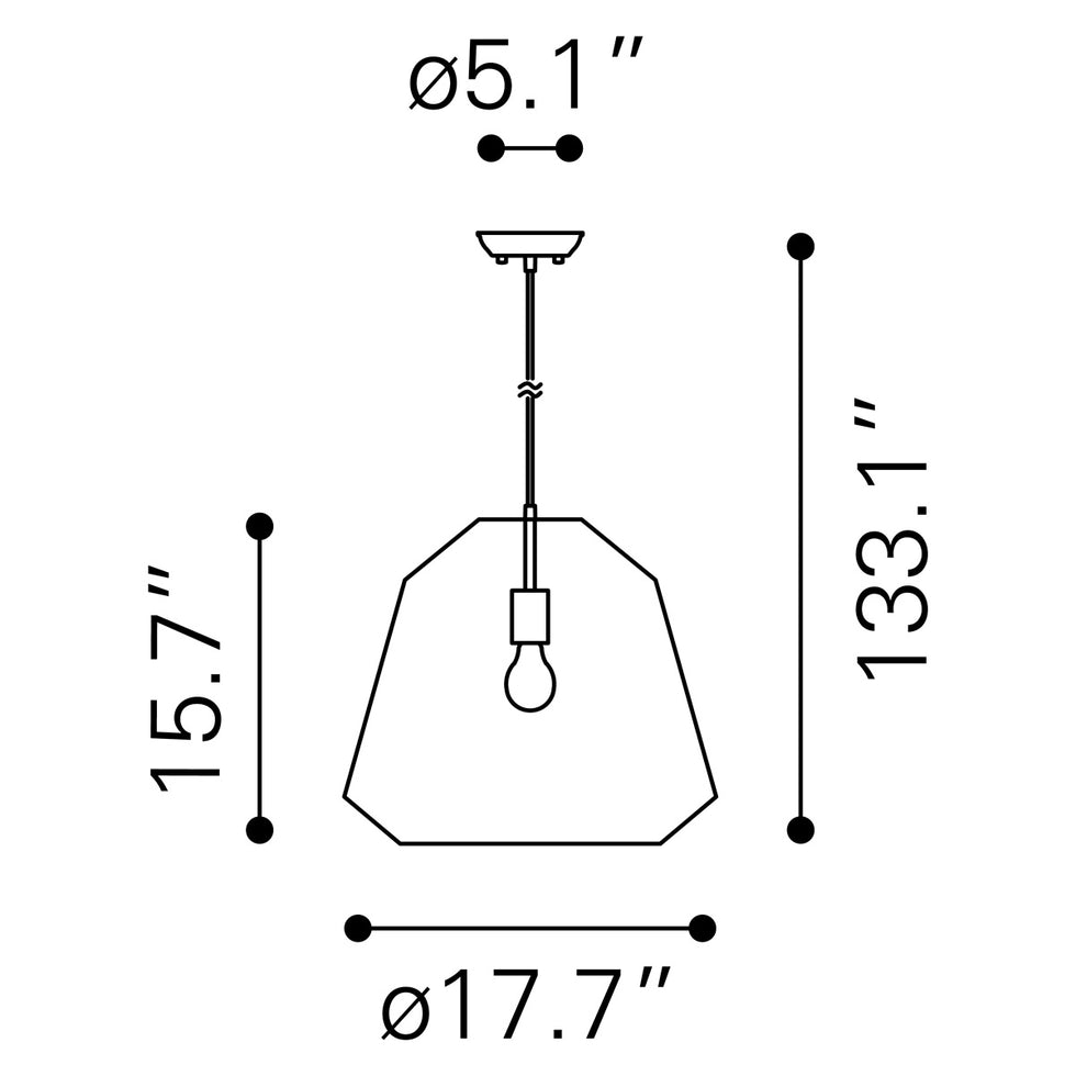 ZUO - Impala Ceiling Lamp in Brown
