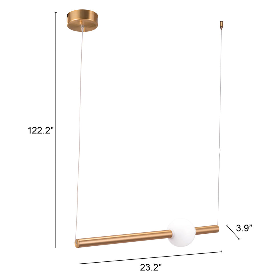 ZUO - Adeo Ceiling Lamp in Brass