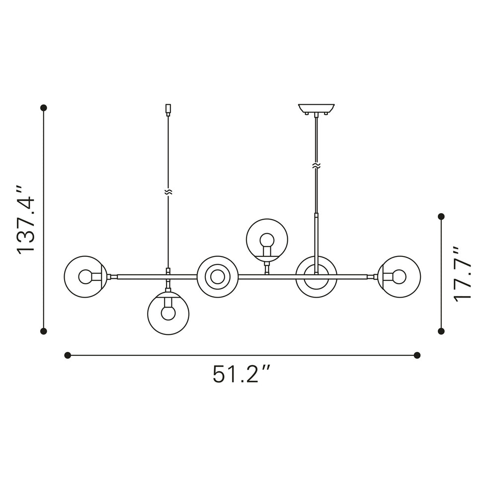 ZUO - Gisela Ceiling Lamp in Brass