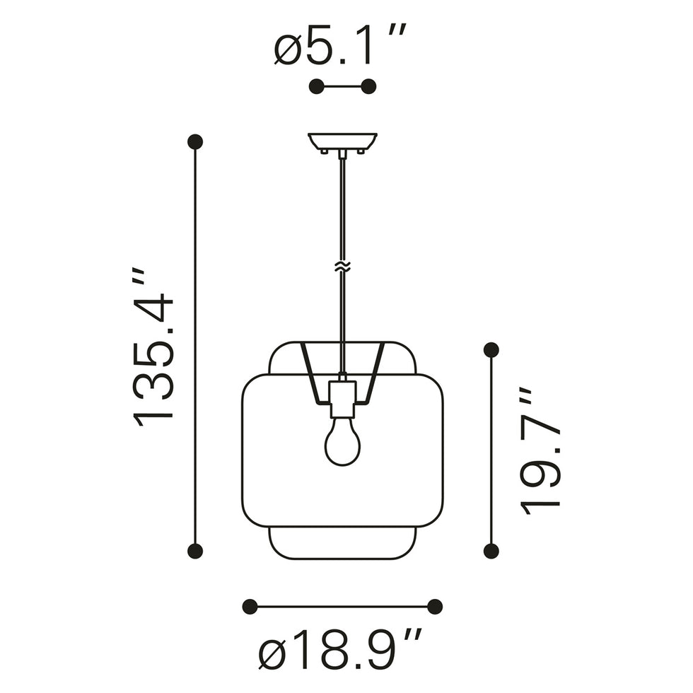 ZUO - Finch Ceiling Lamp in Natural