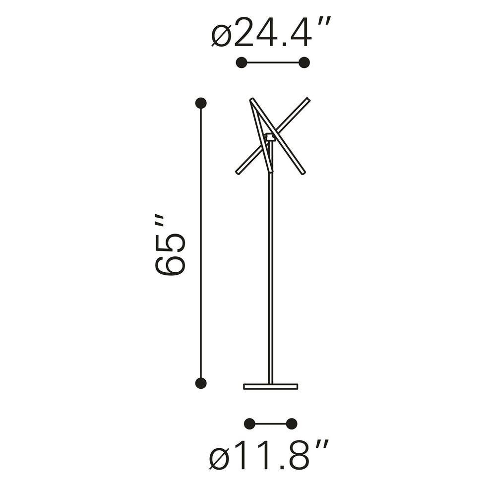ZUO - Garza Floor Lamp in Brass
