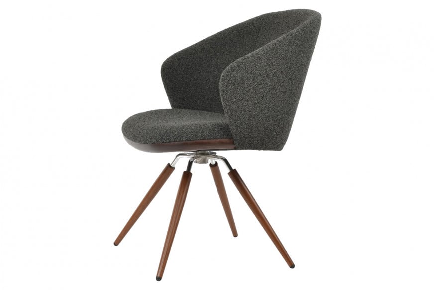 SohoConcept™ Athena Carrot Swivel Armchair - Walnut Venner Base
