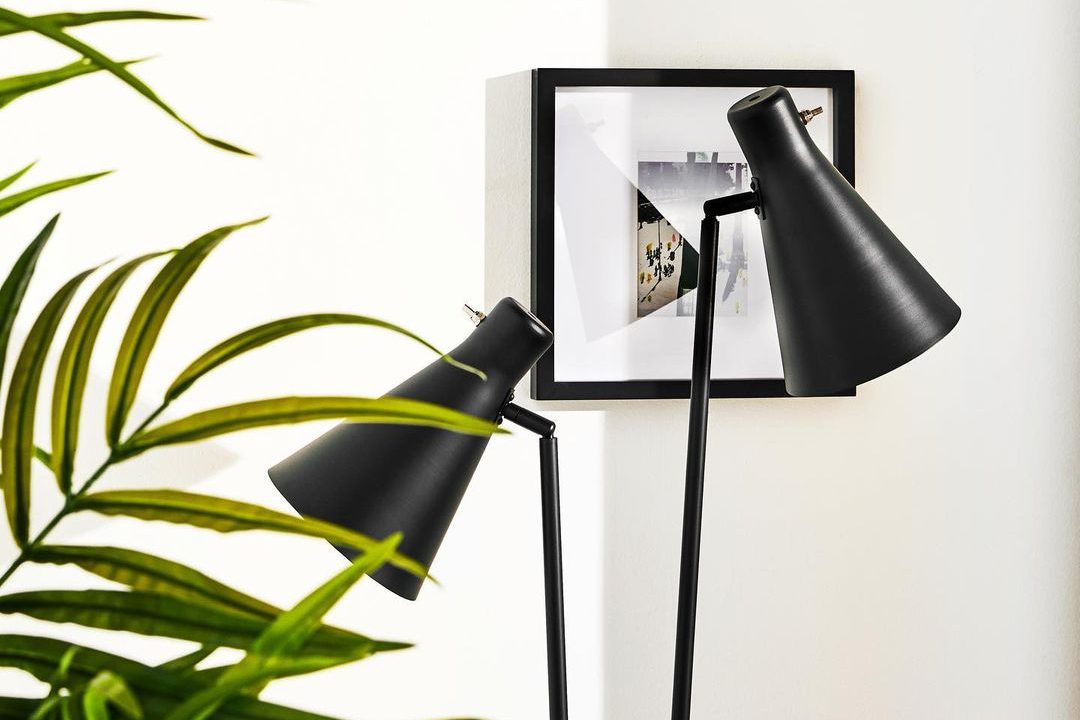 Black modern lamp for home or office