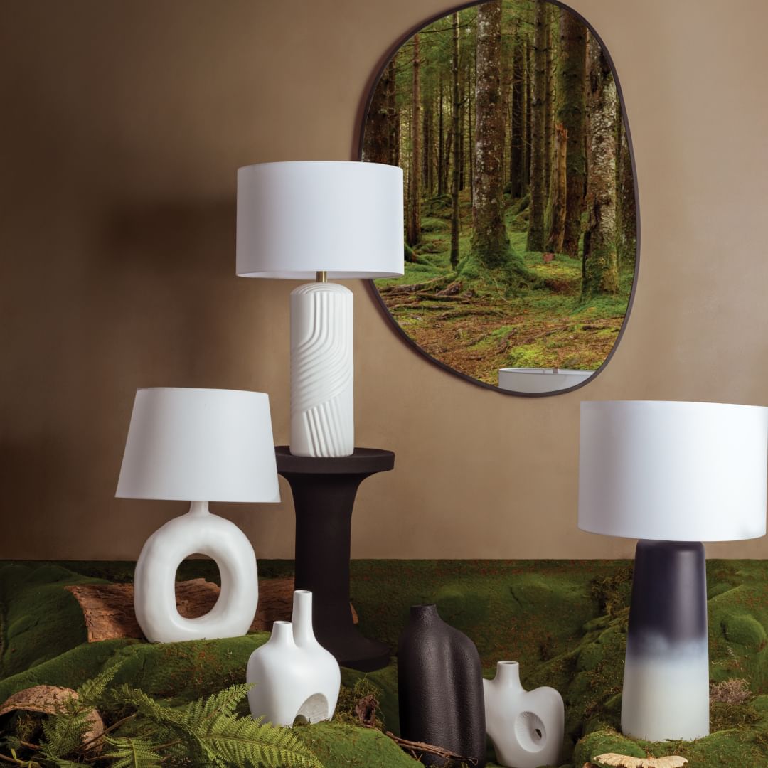 Ceramics and their captivating style take the spotlight in this assortment of vases and table lamps. 

These items showcase a beautiful subtlety yet a uniqueness making them stand out in any space.