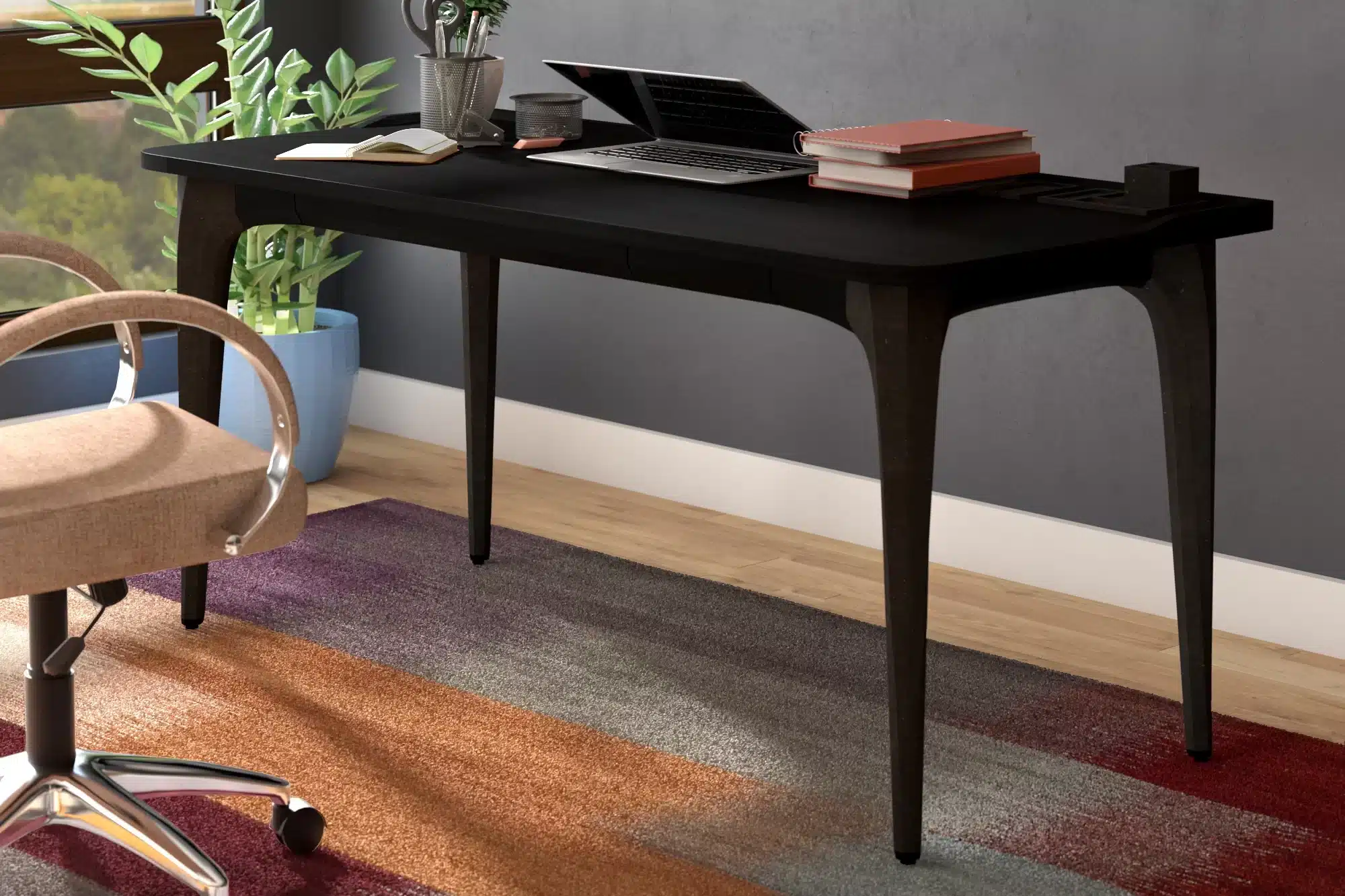 Nuevo™ - Salk Desk Charred Oak Top