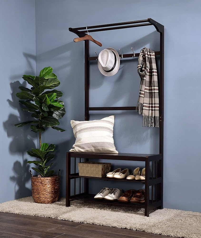ACME™ - Pieria Hall Tree in Espresso Finish it's the perfect place to keep things organized