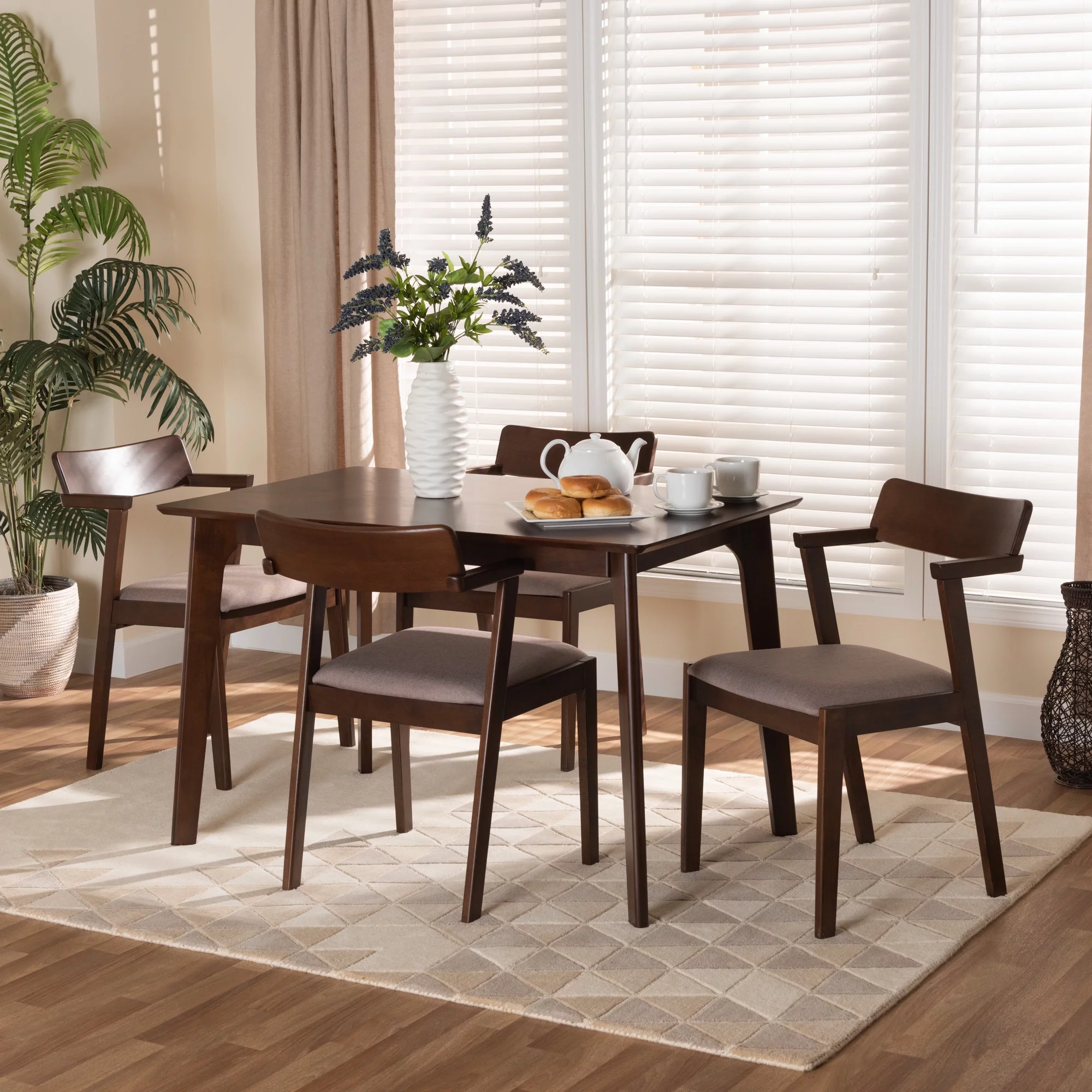 Baxton™ - Berenice Mid-Century Modern 5-Piece Dining Set - it's about the style and comfort of chairs and tables that will last a long time, thanks to their quality