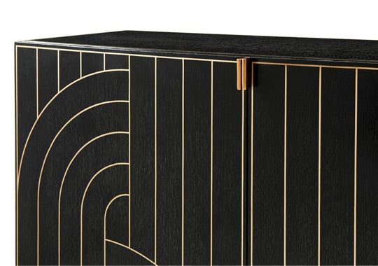 Chrysler Decorative Chest Oak Veneered in Ebonized Finish