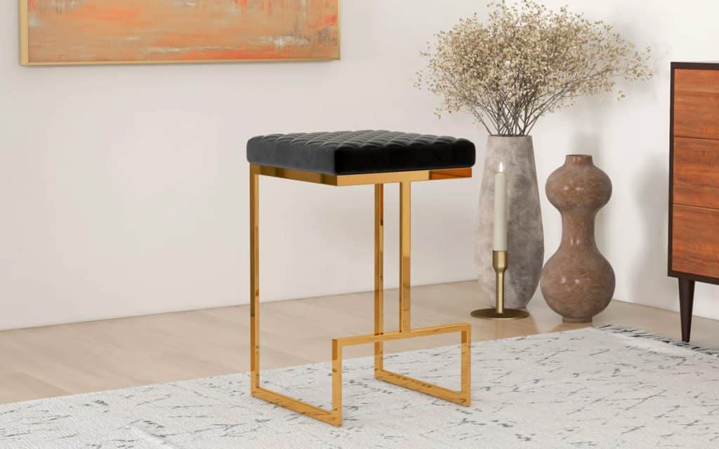 Felicia Counter Stool Black Velvet